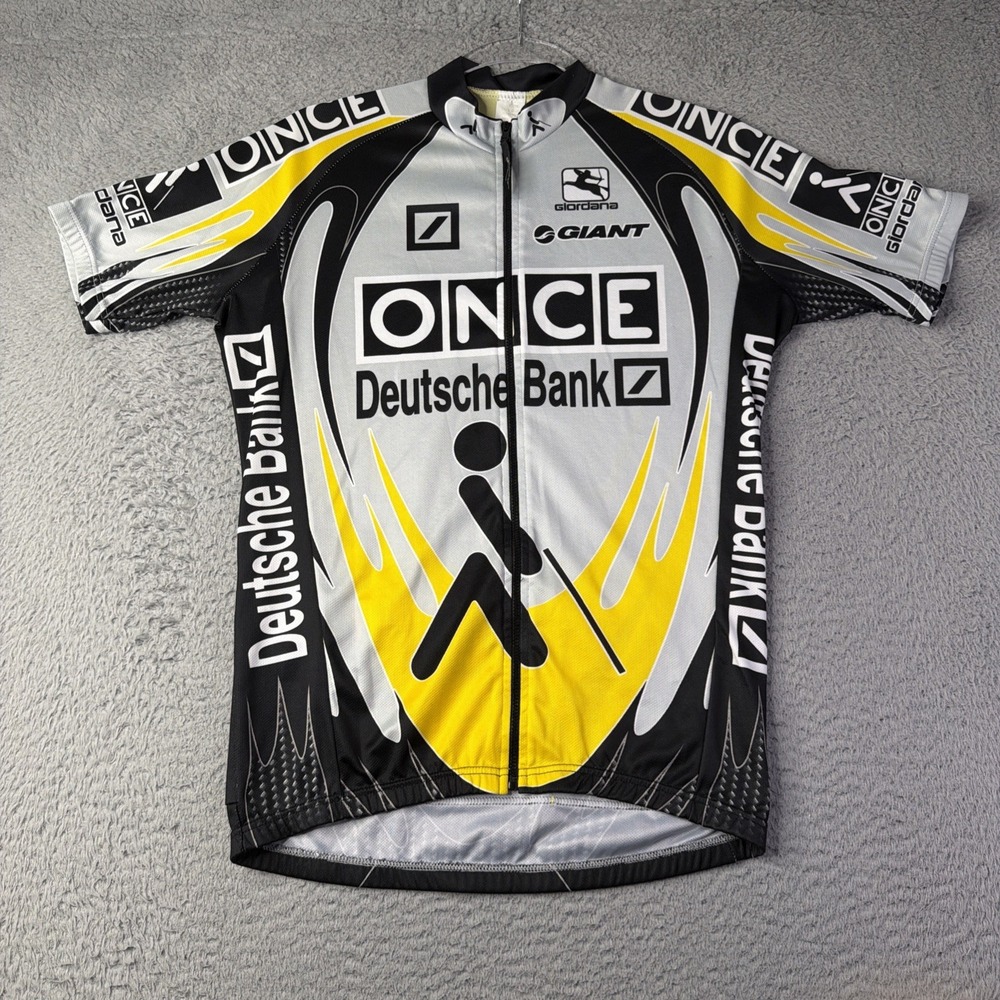 GIORDANA ONCE DEUTSCHE BANK GIANT CYCLING JERSEY SIZE L YELLOW ITALY